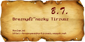 Breznyánszky Tirzusz névjegykártya